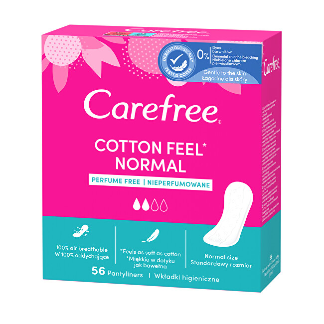 Carefree Panty liners with extracts of cotton Cotton 56 ks Intymios higienos priemonė