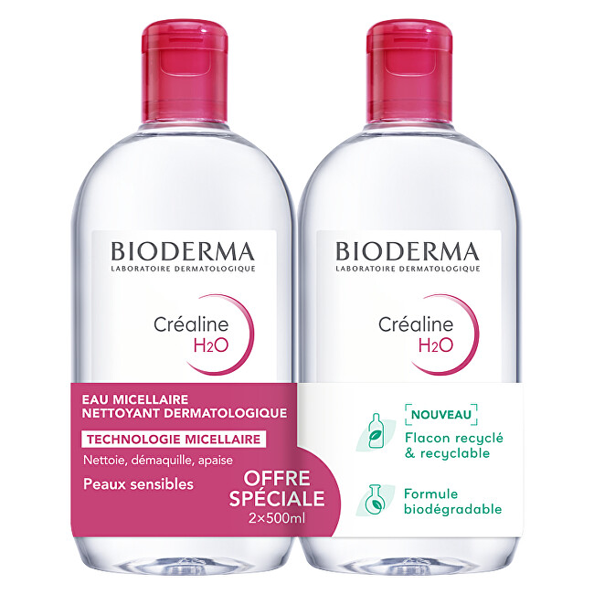 Bioderma Bioderma Crealine H2O Original Micellar Water Duo Set Makiažo valiklis Moterims