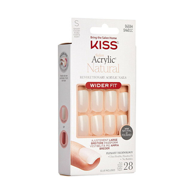 Kiss Adhesive nails Salon Acrylic Natura l Nails - Rare 28 pcs priemonė nagams