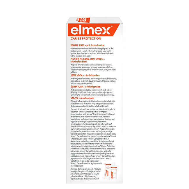 Elmex Mouthwash Carriers Protection 400 ml 400ml Dantų emalį stiprinanti priemonė