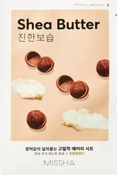 Missha Moisturizing face mask Airy Fit Sheet Mask (Shea Butter) 1 pc. Moterims