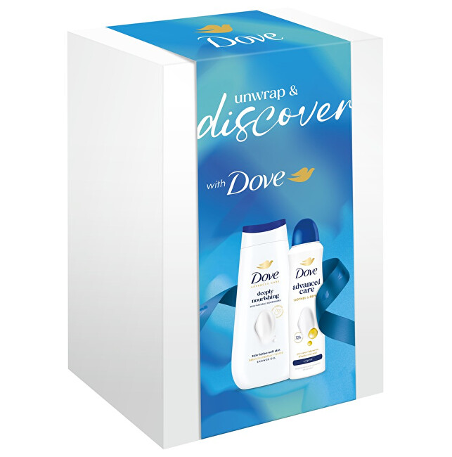 Dove Unwrap & Discover Set - D&aacute;rkov&aacute; sada Vonios ir du&scaron;o priemonė Moterims