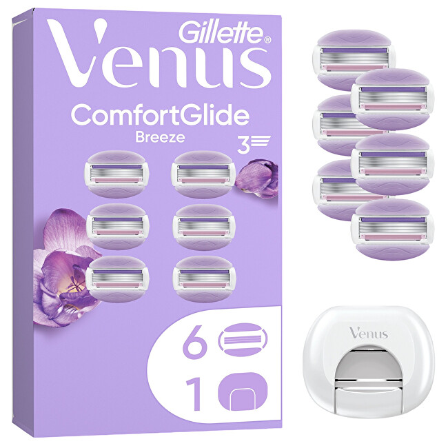 Gillette Venus ComfortGlide Breeze NH 6 pcs + Cover skustuvo galvutė