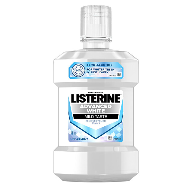 Listerine Advanced White Mild Taste Mouthwash 500ml dantų balinimui