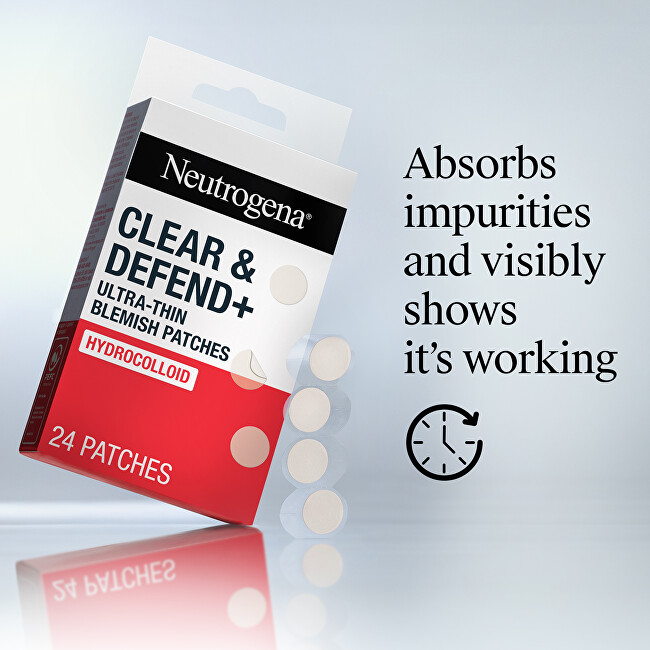 Neutrogena Ultra-thin patches for skin imperfections Clear & Defend+ (Blemish Patches) 24 pcs vietinės priežiūros priemonė