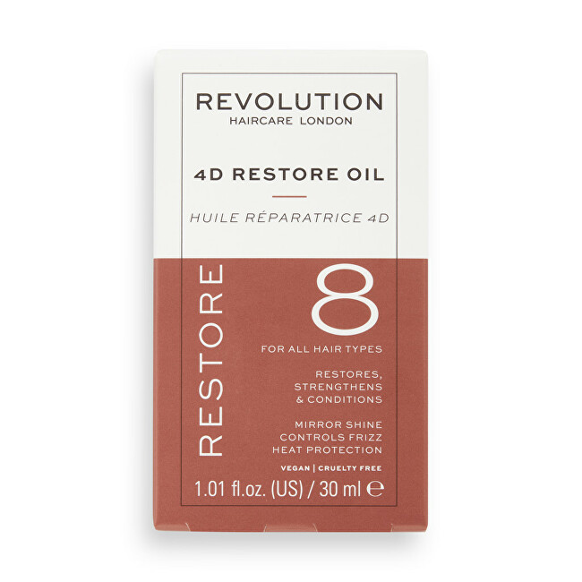 Revolution Haircare Regenerating oil for dry and damaged hair 8 (4D Restore Oil) 30 ml 30ml plaukų apsauga nuo kar&scaron;čio