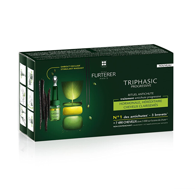 Ren&eacute; Furterer Triphasic Progressive Regenerating (Anti- Hair Loss Ritual) 8 x 5.5 ml 5.5ml atstatomoji plaukų priežiūros priemonė