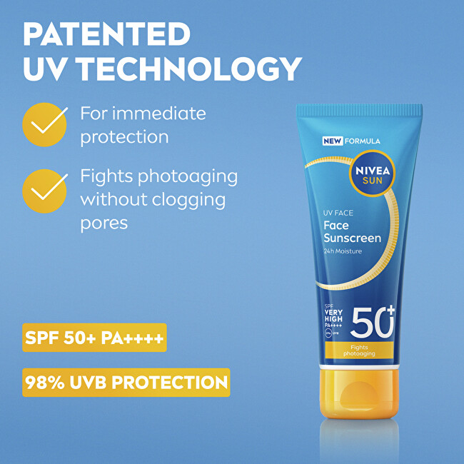 Nivea Sunscreen SPF 50+ UV Face Sunscreen 40 ml 40ml veido apsauga