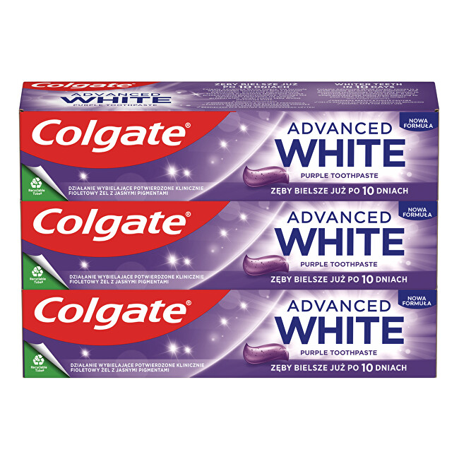 Colgate Advanced White Purple Trio Toothpaste 3 x 75 ml 75ml dantų pasta