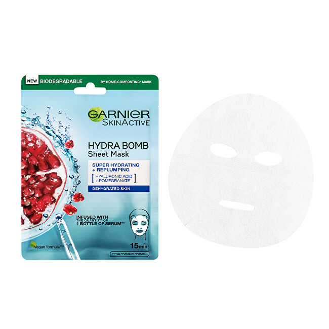 Garnier Moisture & Aqua Bomb Super (Skin Tissue Superhydrating Mask) 28 g vietinės priežiūros priemonė