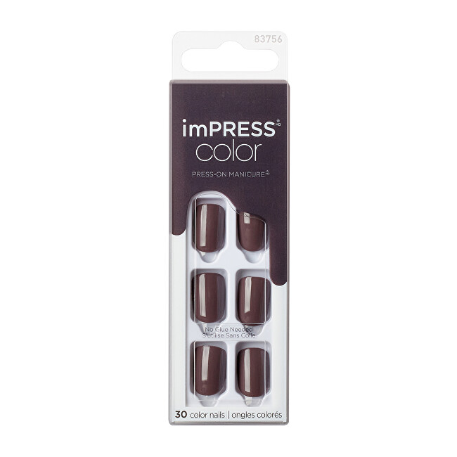 Kiss Self-adhesive nails imPRESS Color Try Gray 30 pcs priemonė nagams