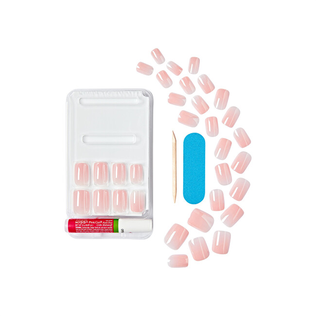 Kiss Bare-But-Better Premium Gel Nails 30 pcs priemonė nagams