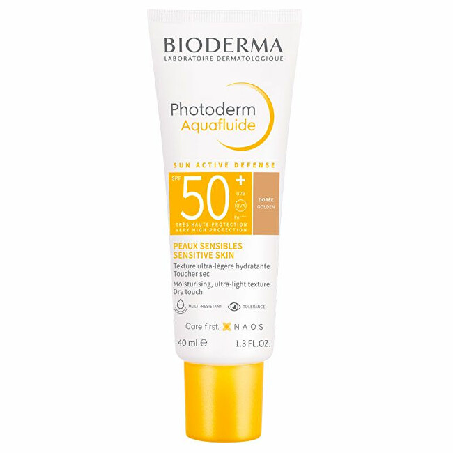 BIODERMA Tinted sun cream SPF 50+ Photoderm Aqua fluid 40 ml Light veido apsauga
