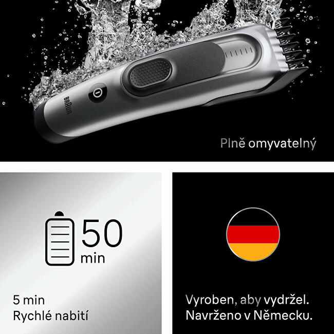 Braun Series 7 Hair Clipper HC7590 Space Grey plaukų segtukas