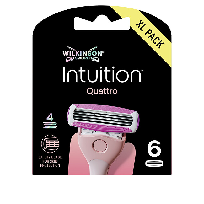 Wilkinson Sword Intuition Quattro replacement heads 6 pcs. skustuvo galvutė