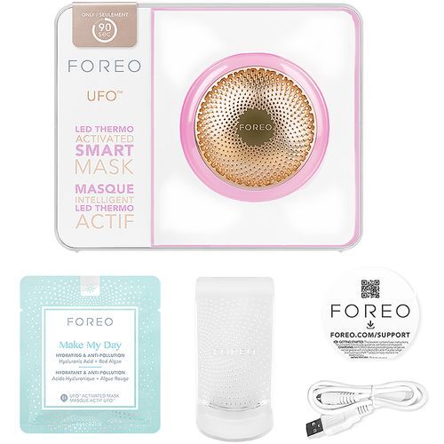 Foreo UFO&trade; sonic device for accelerating the effects of a facial mask Pearl Pink veido valymo prietaisas
