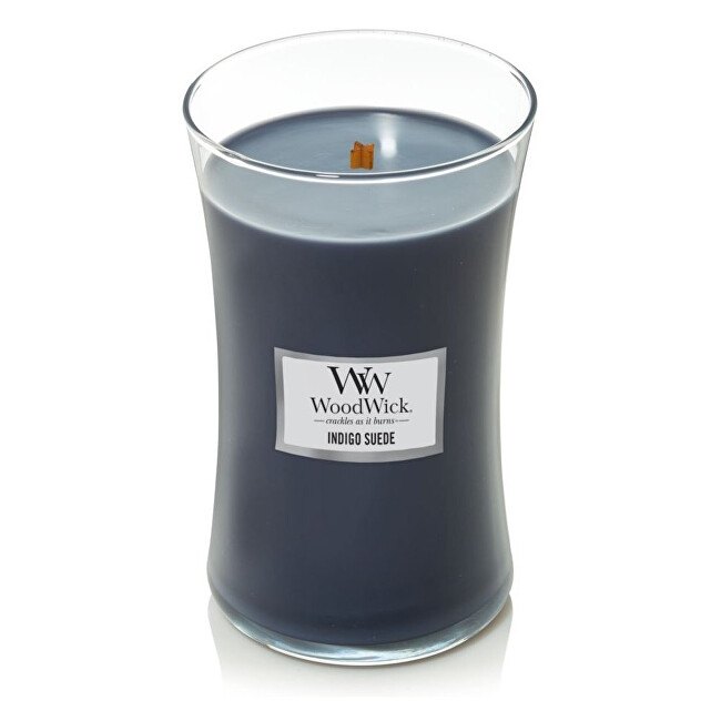 WoodWick Scented candle vase large Indigo Suede 609.5 g Unisex