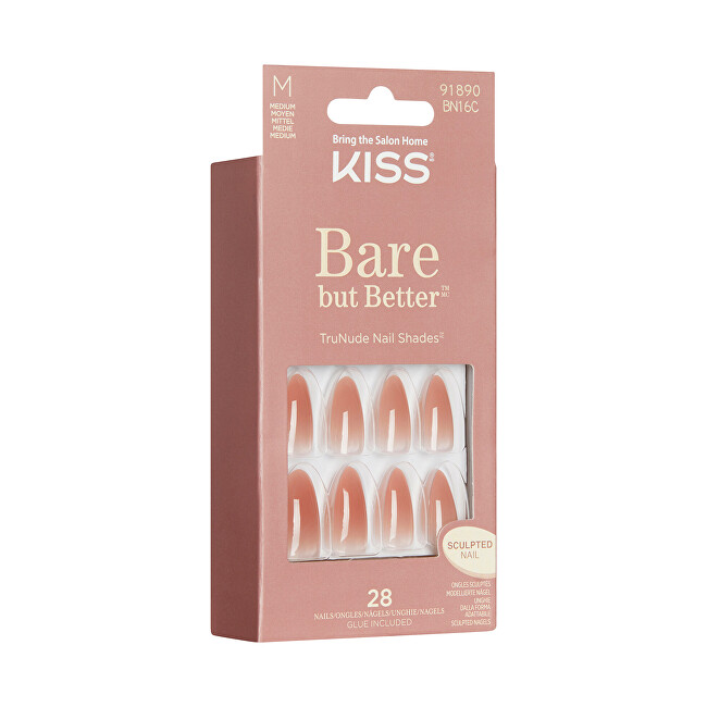 Kiss Bare-But-Better Gel Nails 28 pcs priemonė nagams