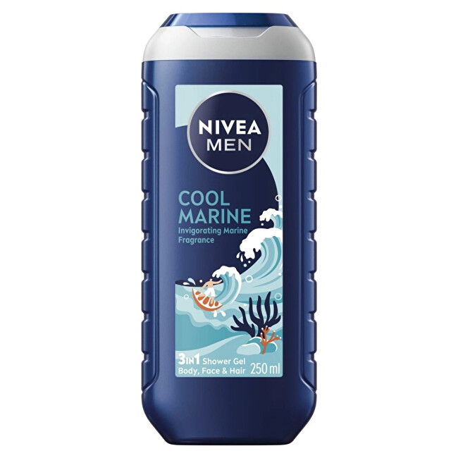 Nivea Shower gel for skin and hair Cool Marine (3 in 1 Shower Gel) 250 ml 250ml Vyrams