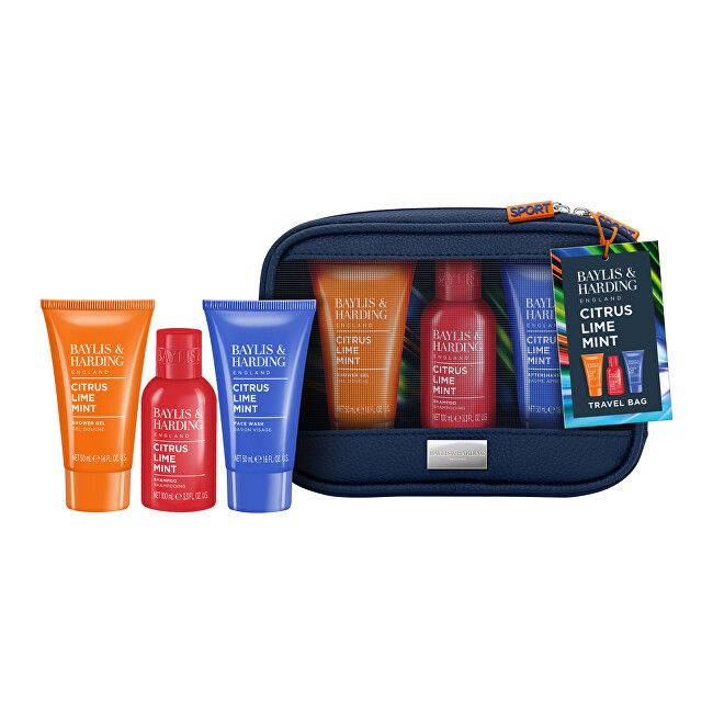 Baylis & Harding Men Shower Care Trio ( Citrus, Lime & Mint ) - D&aacute;rkov&aacute; sada p&eacute;če o tělo v ta&scaron;tičce ( 3 ks ) Vonios ir du&scaron;o priemonė Vyrams