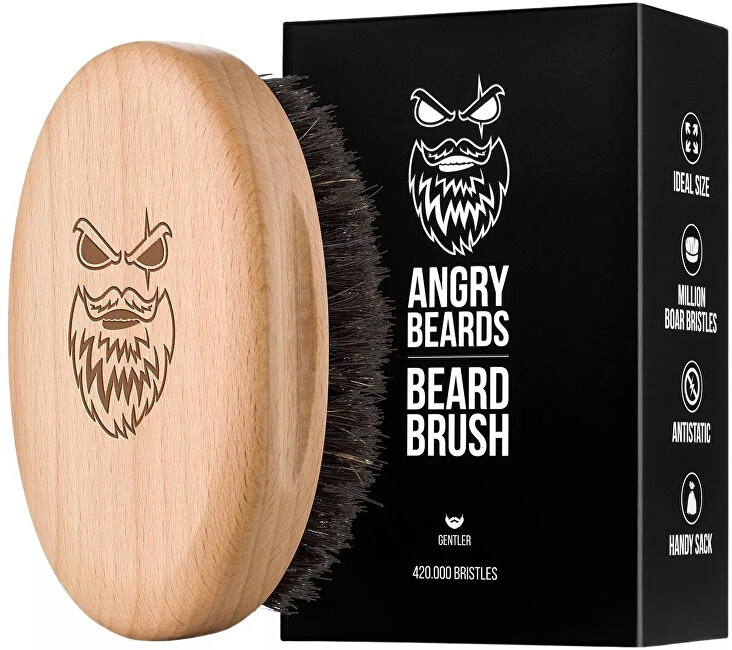 Angry Beards Dřevěný kartáč na vousy Gentler (Beard Brush)