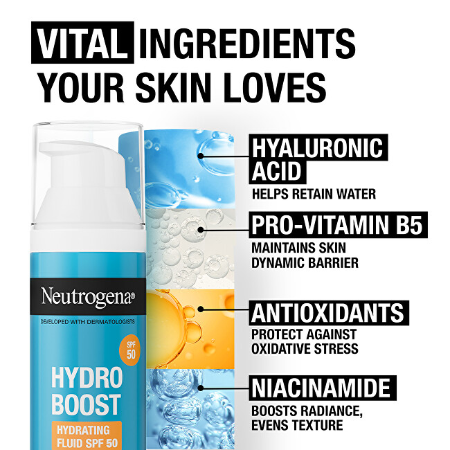 Neutrogena Hydro Boost Hydrating Fluid SPF 50 50ml veido apsauga
