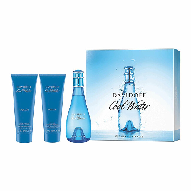 Davidoff Cool Water Woman - EDT 100 ml + body lotion 75 ml + shower gel 75 ml 100ml Cool Water Woman - EDT 100 ml + body lotion 75 ml + shower gel 75 ml Moterims Rinkinys