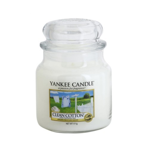 Yankee Candle Fragrant Candle Classic Medium Clean Cotton 411 g Unisex