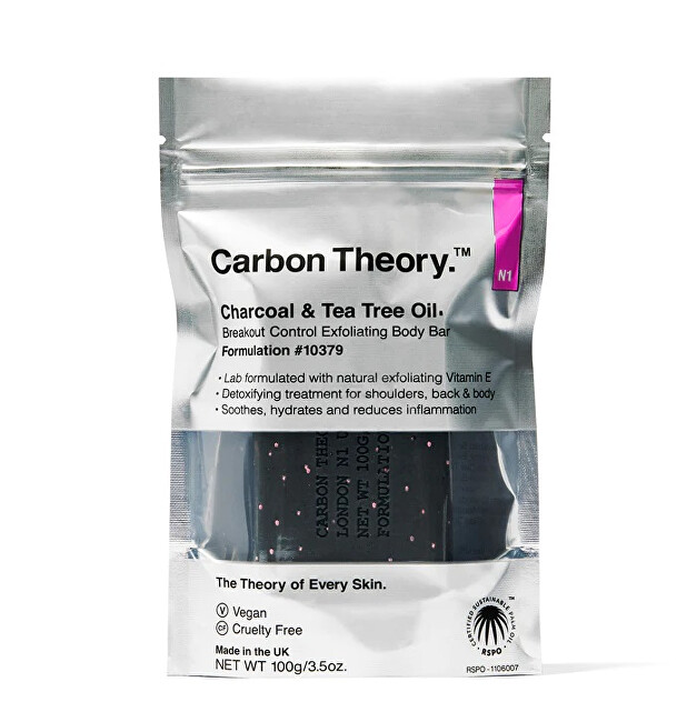 Carbon Theory Carbon Theory Charcoal & Tea Tree Oil Breakout Control Exfoliating Body Bar 100 g Moterims