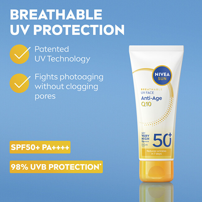 Nivea Protective face cream SPF 50+ Anti-Age Q10 UV Face Cream 40 ml 40ml veido apsauga