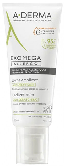 A-Derma Emolienční balzám pro alergickou a atopickou pokožku Exomega Allergo (Emollient Balm) 200 ml 200ml Vaikams