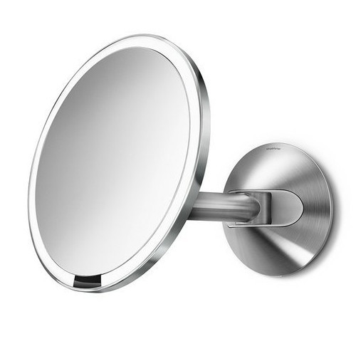 Simplehuman Network wall mirror Sensor with LED lighting, 5x magnification Kart&aacute;čovan&aacute; nerez ocel veidrodis