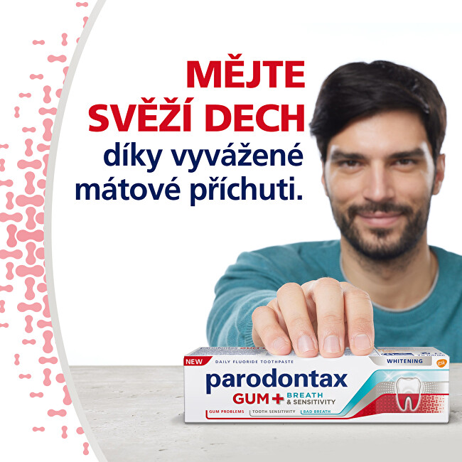 Parodontax Gum and Sensitive Whitening Toothpaste 75 ml 75ml burnos priežiūros priemonė periodontito profilaktikai ir gydymui