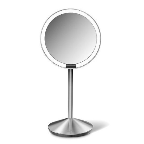 Simplehuman Travel Rechargeable Cosmetic Mirror Sensor with LED illumination, 10x magnification Nerez ocel veidrodis