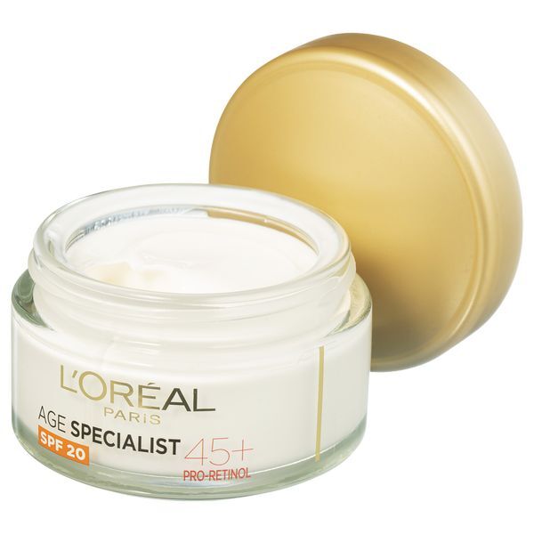 L&acute;Or&eacute;al Paris Day cream against wrinkles SPF 20 Age Specialist 45+ 50 ml 50ml vietinės priežiūros priemonė