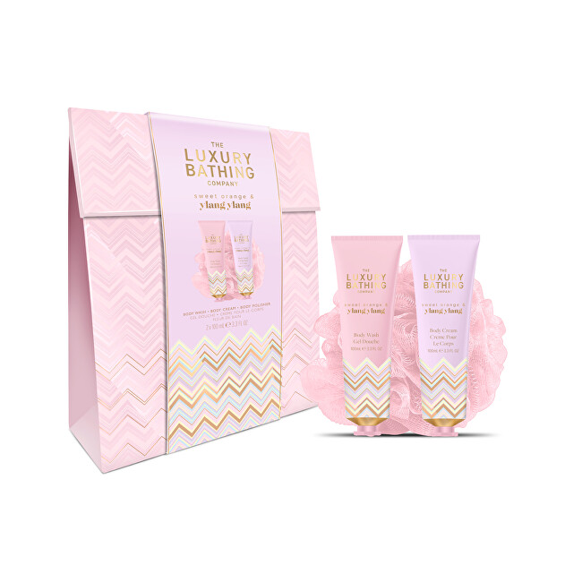 Grace Cole Body care gift set with sponge Orange & Ylang Ylang 3 pcs Vonios ir du&scaron;o priemonė Moterims