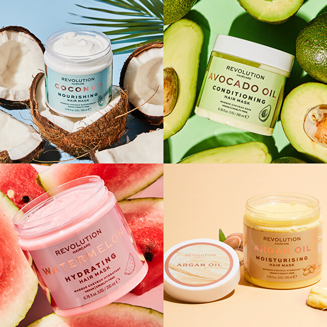 Revolution Haircare Nourishing Hair Mask Kokos ( Nourish ing Coconut Mask) 200 ml 200ml atstatomoji plaukų priežiūros priemonė