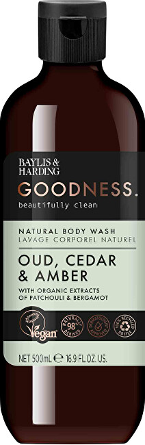 Baylis & Harding Goodness Oud, Cedar & Amber Natural Body Wash Du&scaron;o gelis Du&scaron;o želė Moterims