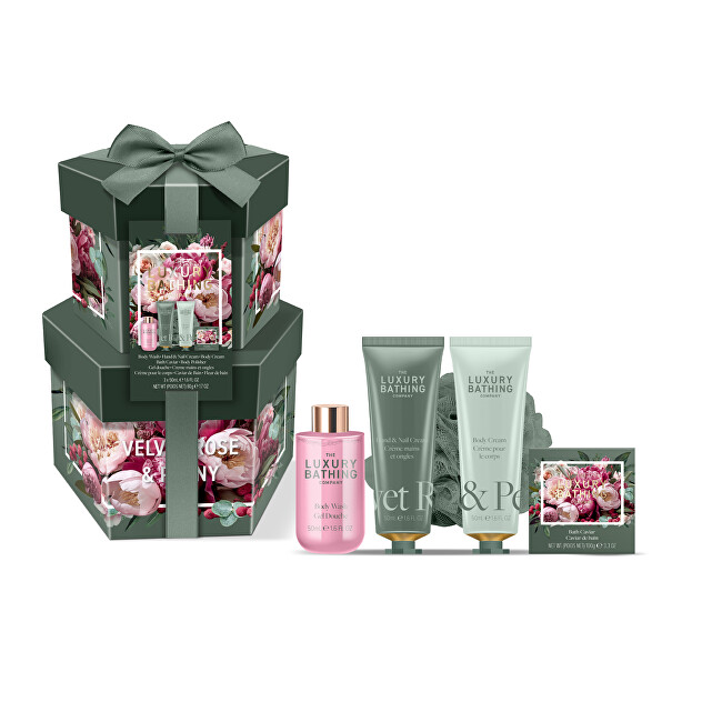 Grace Cole Rose & Peony Body Care Gift Set 5 pcs Vonios ir du&scaron;o priemonė Moterims