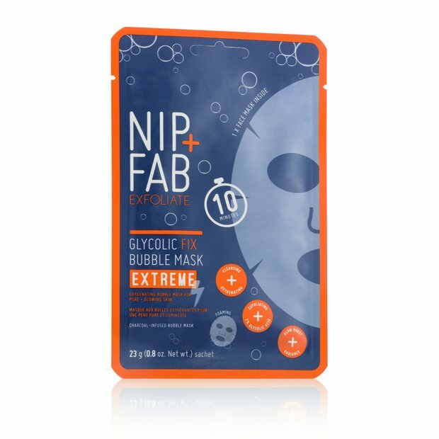 NIP + FAB Glycolic Fix Extreme Foaming Mask (Bubble Mask) 23 g makiažo valiklis