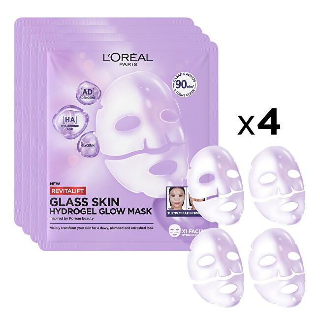 L'Or&eacute;al Paris Filler Glass Skin Mask 4 x 25 g brightening mask set Moterims