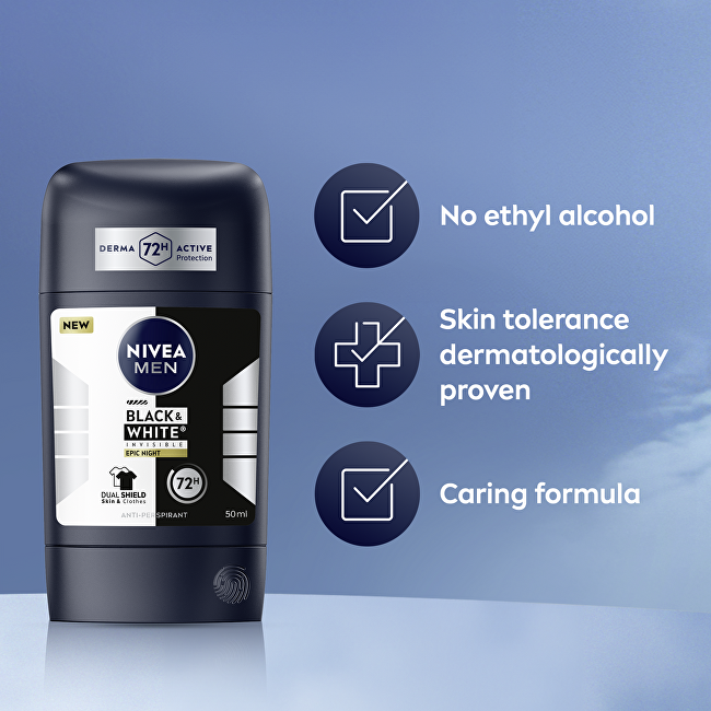 Nivea Solid antiperspirant B&W Epic Night Anti-Perspirant 50 ml 50ml dezodorantas