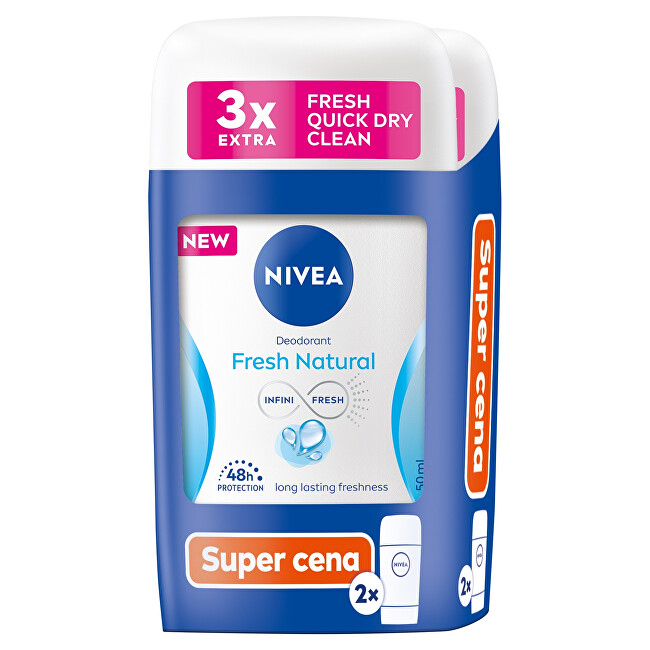 Nivea Set of solid deodorants Fresh Natural Deodorant Duo 2 x 50 ml 50ml Moterims