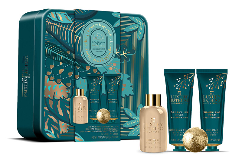 The Luxury Bathing Company Gift set in a tin box Pear & Nectarine Blossom 4 pcs Moterims