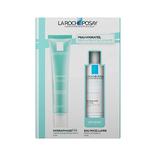 La Roche Posay Hydraphase Riche Gift Set 50 ml Toleriane Micellar Water 50 ml + Hydraphase Ha Riche (Hyaluronic Acid Face Cream) 40 ml Moterims Rinkinys