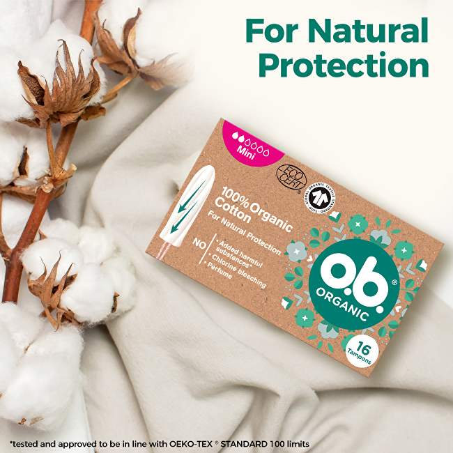 o.b. Organic Mini Tampons 16 ks Intymios higienos priemonė