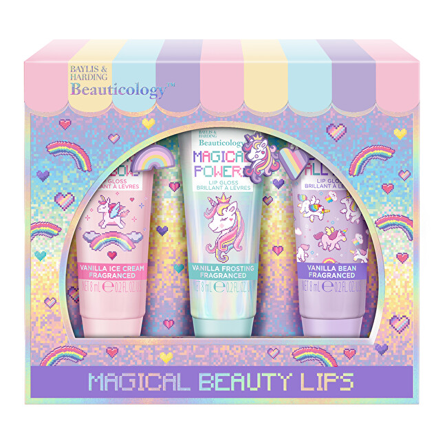 Baylis & Harding Unicorn Lip Gloss Gift Set 3 pcs lūpų blizgesys
