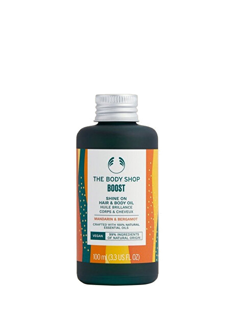 The Body Shop Hair and body oil Boost Mandarin & Bergamot ( Shine On Hair & Body Oil) 100 ml 100ml Moterims
