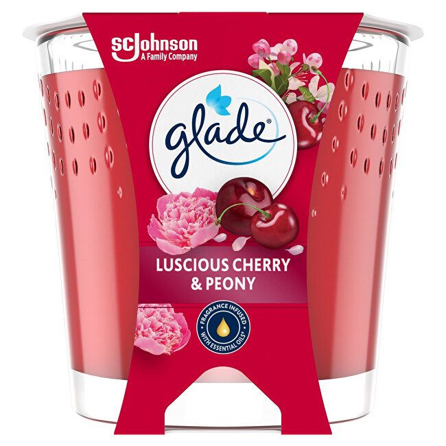 Glade Luscious Cherry & Peony scented candle 112 g kvepianti žvakė