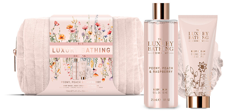 The Luxury Bathing Company Body care gift set in a bag Peony, Peach & Raspberry 3 pcs Moterims